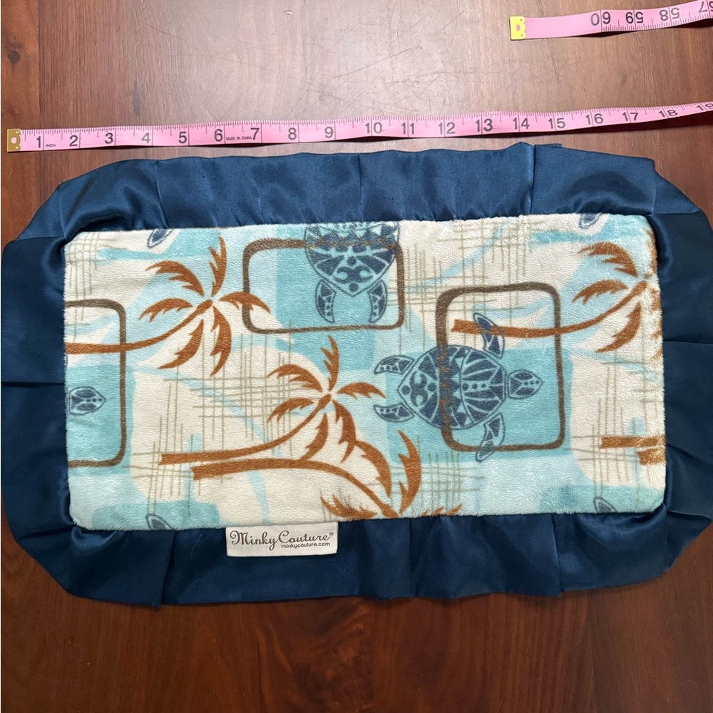 Minky Couture Blue Turtle Baby Mini Blanket